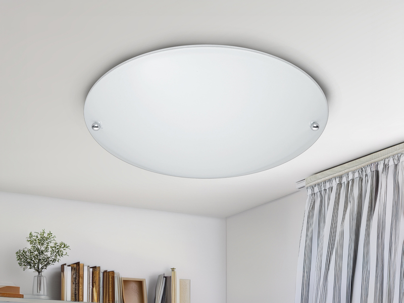 Deckenleuchte LANA mit Glas Lampenschirm Weiß matt, Ø 25cm