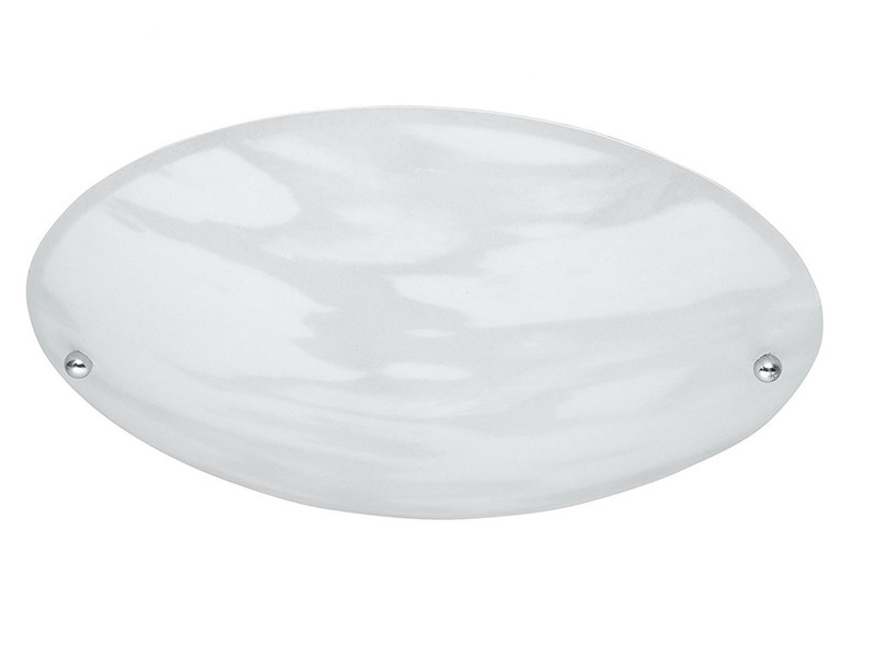 Kleine flache Deckenleuchte LANA mit Glasschirm Alabasterfarbig Ø 25cm