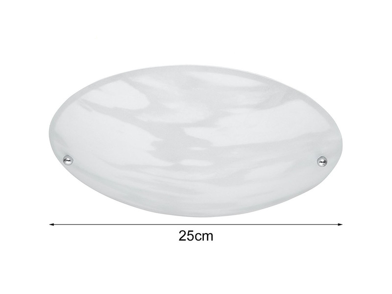 Kleine flache Deckenleuchte LANA mit Glasschirm Alabasterfarbig Ø 25cm