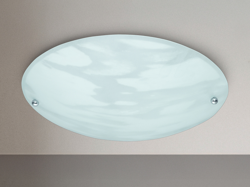 Kleine flache Deckenleuchte LANA mit Glasschirm Alabasterfarbig Ø 25cm