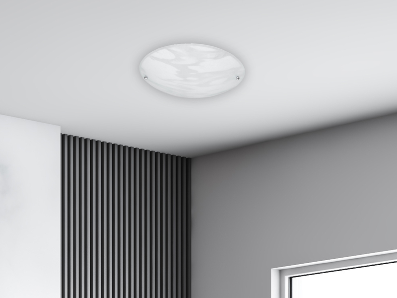 Deckenleuchte LANA mit Glas Lampenschirm Weiß Alabaster, Ø 25cm