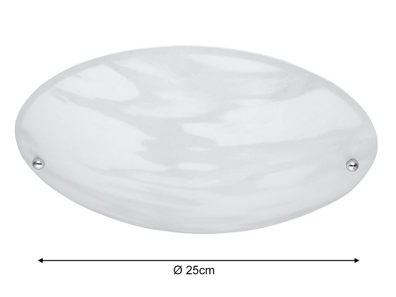 Deckenleuchte LANA mit Glas Lampenschirm Weiß Alabaster, Ø 25cm