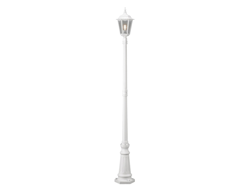 Straßenlaterne aus Aluminium Weiß, antike E27 Mastleuchte, Höhe 210cm