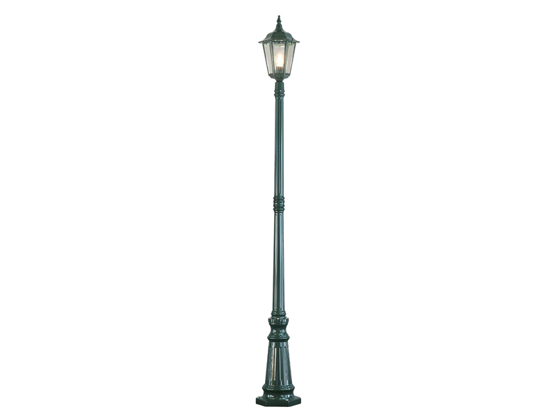 Straßenlaterne aus Aluminium Grün, antike E27 Mastleuchte, Höhe 210cm