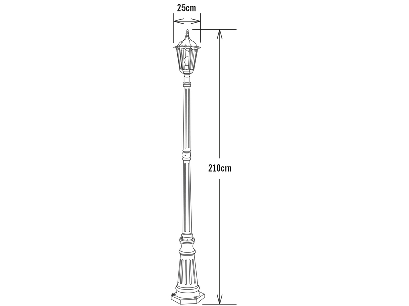 Straßenlaterne aus Aluminium Grün, antike E27 Mastleuchte, Höhe 210cm