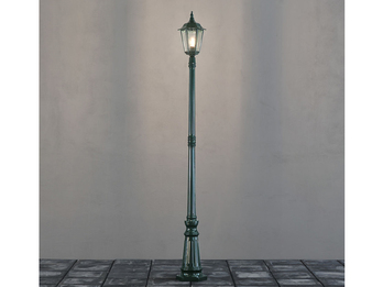 Straßenlaterne aus Aluminium Grün, antike E27 Mastleuchte, Höhe 210cm