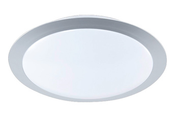 Dimmbare LED Deckenleuchte GONZALO aus Kunststoff Grau Ø 29cm