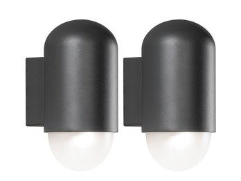 2er-Set stylische HP-LED Wandleuchten SASSARI anthrazit, IP44, 4W, 280 Lm