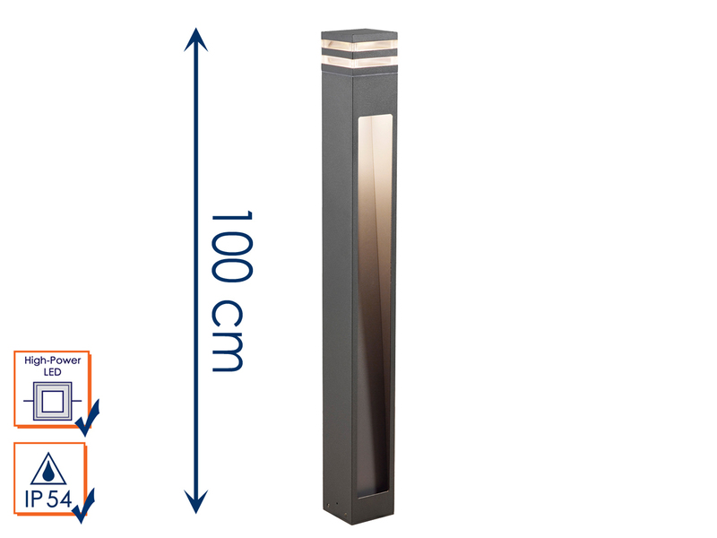LED Wegeleuchte MASSA aus Aluminium Anthrazit, Höhe 100cm