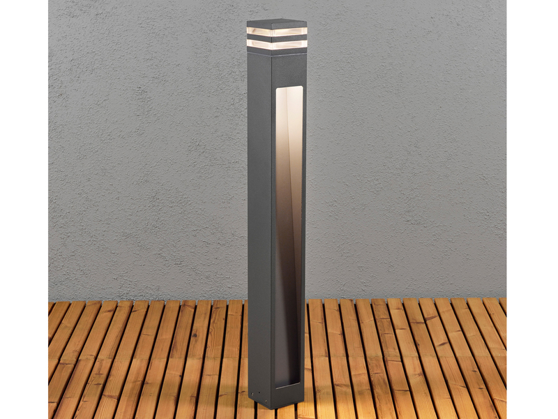 2er SET moderne LED Wegeleuchten aus Aluminium Anthrazit, Höhe 100cm