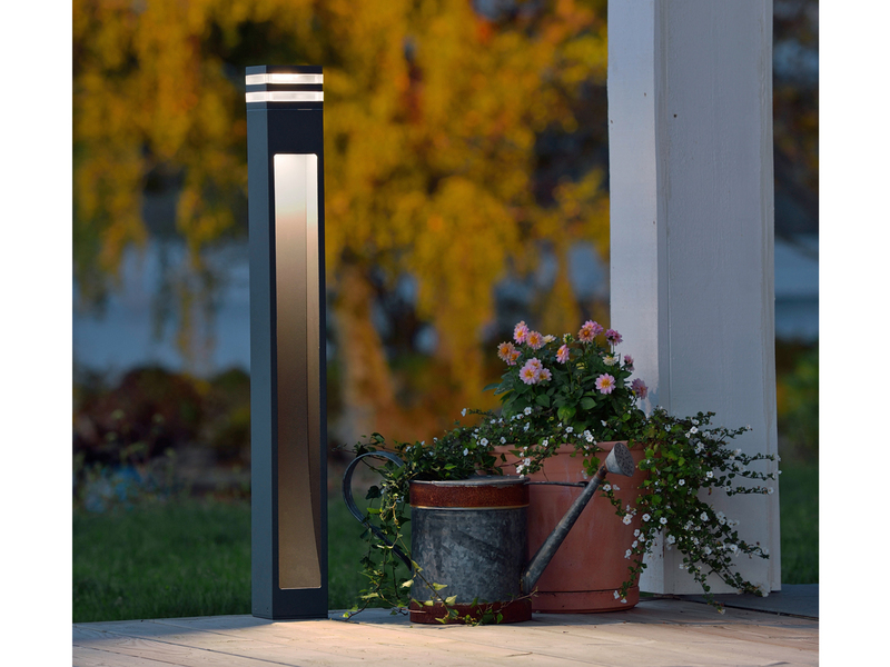 2er SET moderne LED Wegeleuchten aus Aluminium Anthrazit, Höhe 100cm