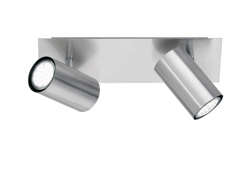 Deckenstrahler MARLEY Metall Silber 2-flammig, Breite 30cm