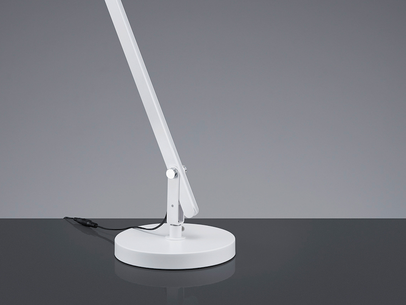 LED Schreibtischlampe AMSTERDAM Weiß, auch zum Klemmen, Höhe max. 90cm