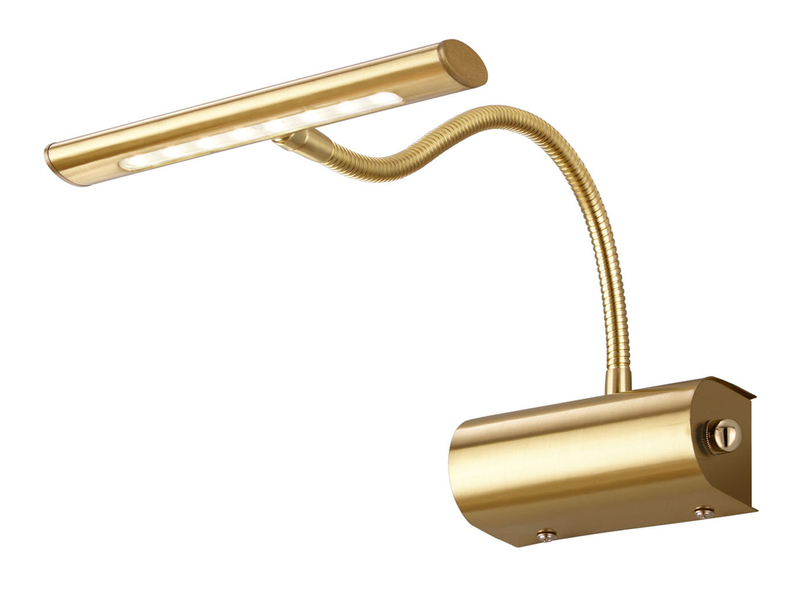 Flexible LED Bilderleuchte CURTIS Messing matt, Drehdimmer