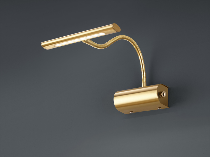 Flexible LED Bilderleuchte CURTIS Messing matt, Drehdimmer