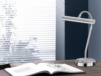 Flexible LED Schreibtischleuchte CURTIS Silber matt, 4-Stufen Dimmer