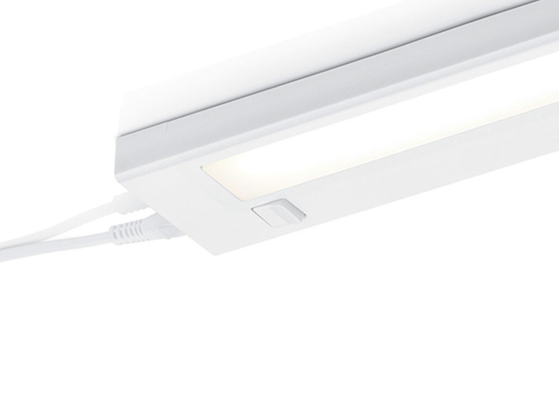 LED Unterbauleuchte ALINO Weiß flach mit Schalter & 230V Direktanschluss, 34cm