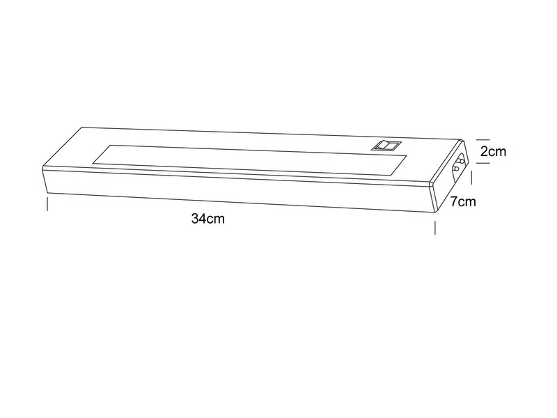 LED Unterbauleuchte ALINO Weiß flach mit Schalter & 230V Direktanschluss, 34cm