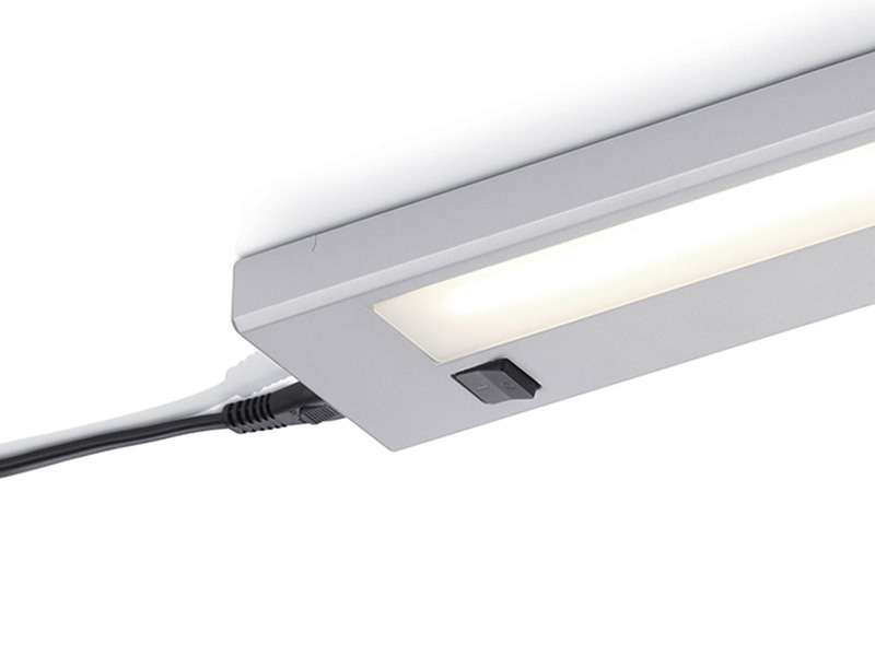 LED Unterbauleuchte ALINO Grau flach mit Schalter & 230V Direktanschluss, 34cm