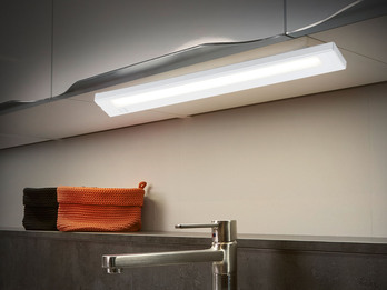 LED Unterbauleuchte ALINO flach, Schalter & 230V Direktanschluss, Länge 55cm