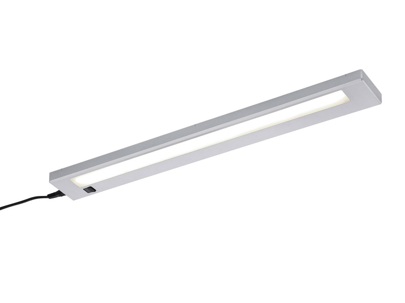 LED Unterbauleuchte ALINO Grau flach mit Schalter & 230V Direktanschluss, 55cm