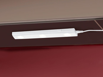 LED Unterbauleuchte ARAGON Weiß flach mit Schalter & 230V Direktanschluss, 40cm