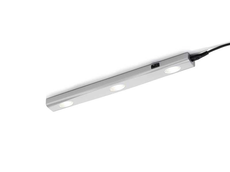 LED Unterbauleuchte ARAGON Silber flach mit Schalter, 230V Direktanschluss, 40cm