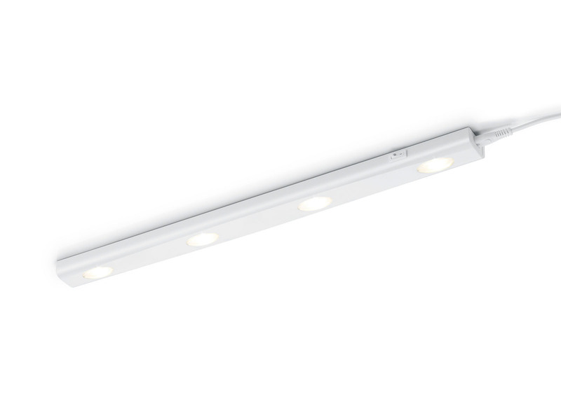 LED Unterbauleuchte ARAGON Weiß flach mit Schalter & 230V Direktanschluss, 55cm