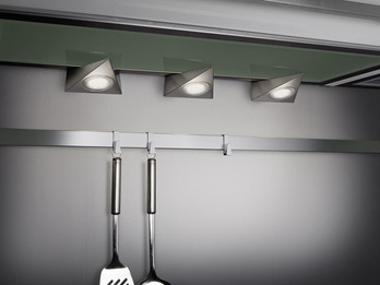 3er SET LED Unterbauleuchten ECCO dreieckig mit Schalter, Breite je 12,4cm
