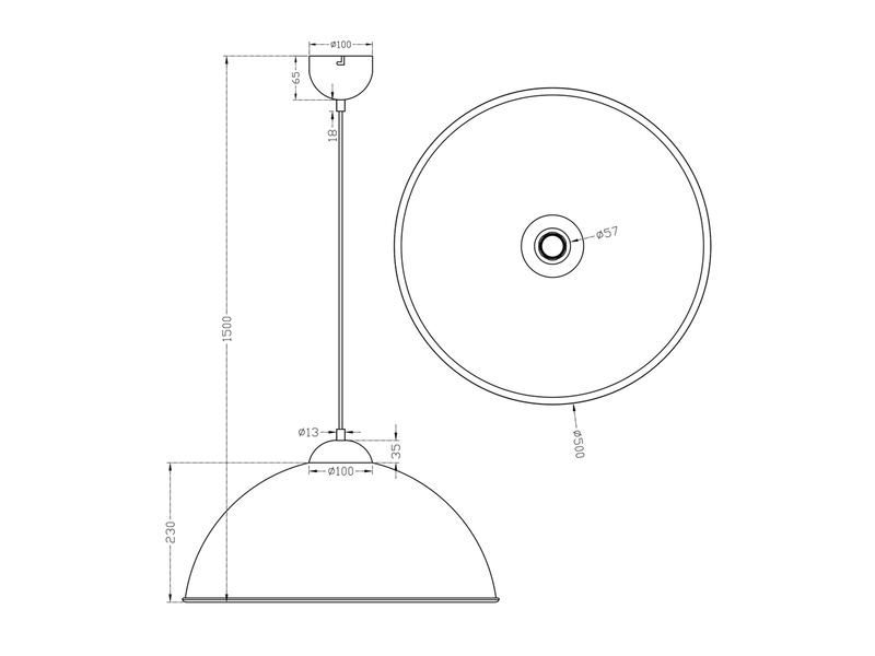 Pendelleuchte ROMINO II Metall Lampenschirm Schwarz Gold Ø 50cm