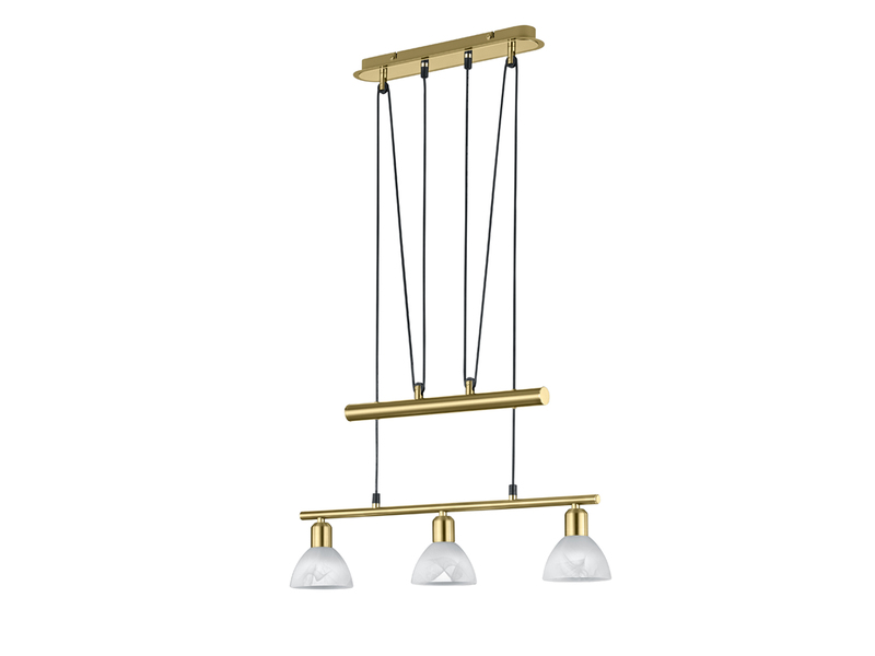 LED Pendelleuchte LEVISTO Messing 3-flammig höhenverstellbar bis 160cm, B: 60cm