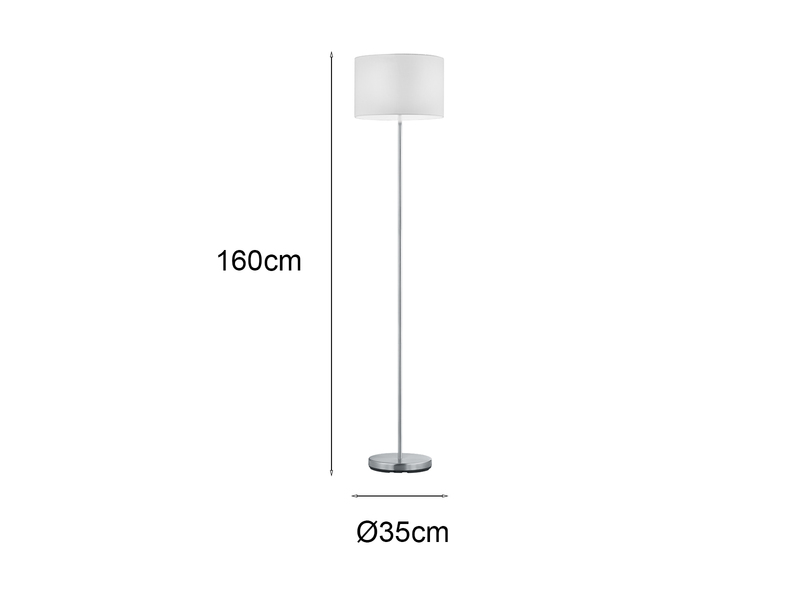 Klassische Stehleuchte HOTEL mit Stoffschirm in weiß, Höhe 160cm