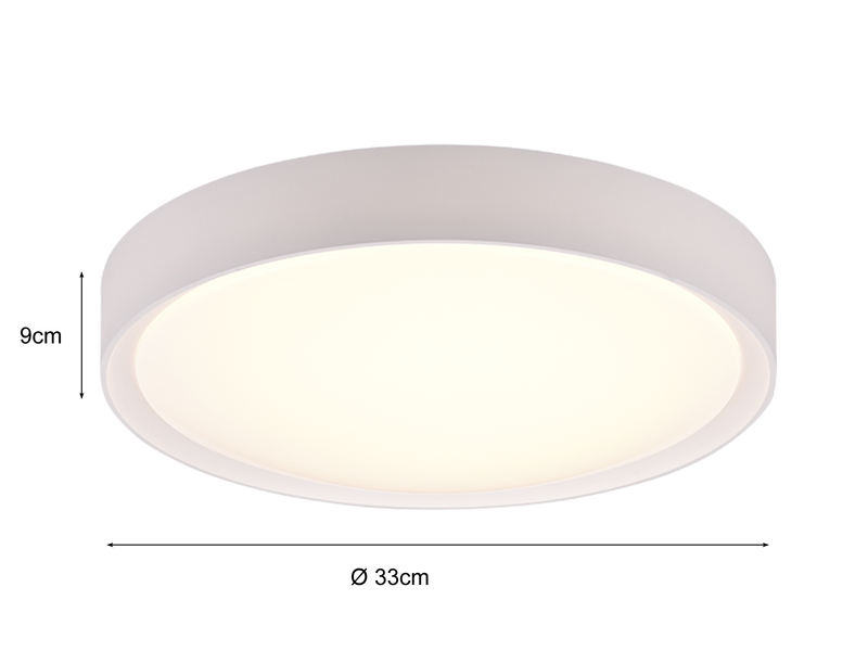 LED Bad Deckenleuchte CLARIMO in Weiß IP44, Ø 33cm