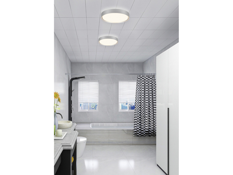 LED Bad Deckenleuchte CLARIMO in Grau, IP44 Ø 33cm