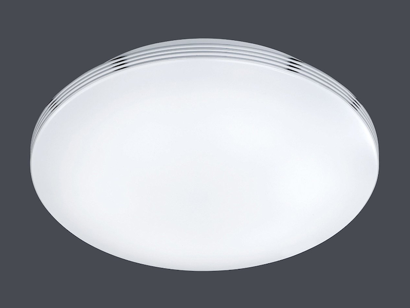 Schlichte LED Badleuchte APART, Deckenleuchte Chrom, Acryl weiß, Ø 35cm