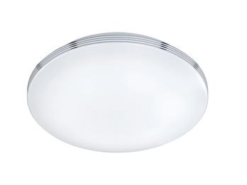 Schlichte LED Badleuchte APART, Deckenleuchte Chrom, Acryl weiß, Ø 35cm