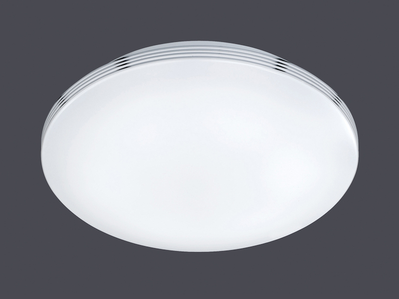 Schlichte LED Badleuchte APART, Deckenleuchte Chrom, Acryl weiß, Ø 41cm