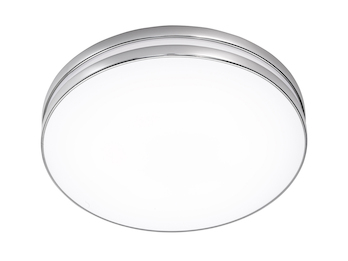 Elegante schlichte LED Badleuchte APART, Chrom, Acryl weiß, Ø 41 cm