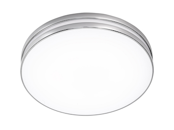Schlichte LED Badleuchte APART, Deckenleuchte Chrom, Acryl weiß, Ø 41cm