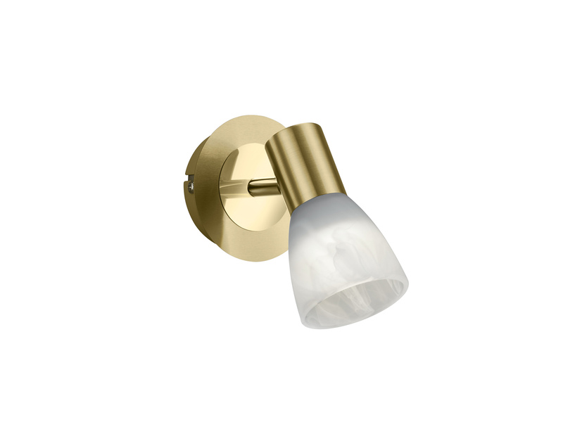 LED Wandstrahler LEVISTO Messing mit Glas Lampenschirm, Breite 10cm