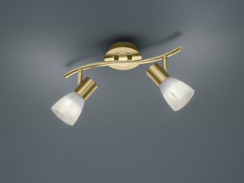 schwenkbar LEVISTO LED 2-flammig Glaslampenschirme Gold Trio Deckenstrahler Leuchten 33 cm
