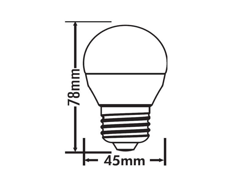 E27 LED 3 Stk. - 5 Watt, 400 Lumen, 3000 Kelvin warmweiß, Ø4,5cm - nicht dimmbar