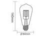 E27 Filament LED - 6 Watt, 600 Lumen, warmweiß, Ø6,4cm - nicht dimmbar, amber