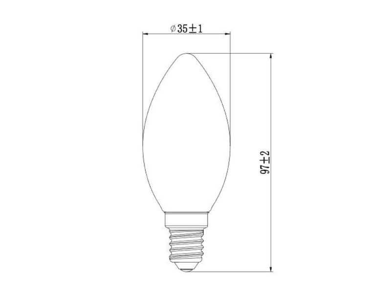 E14 Filament LED, 4,5 Watt, 470 Lumen warmweiß, Ø3,5cm, nicht dimmbar