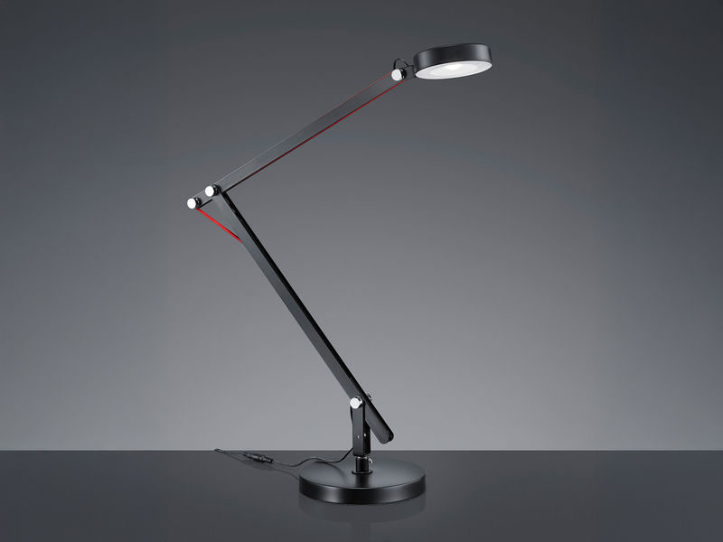 LED Schreibtischlampe AMSTERDAM Schwarz, auch zum Klemmen, Höhe max. 90cm
