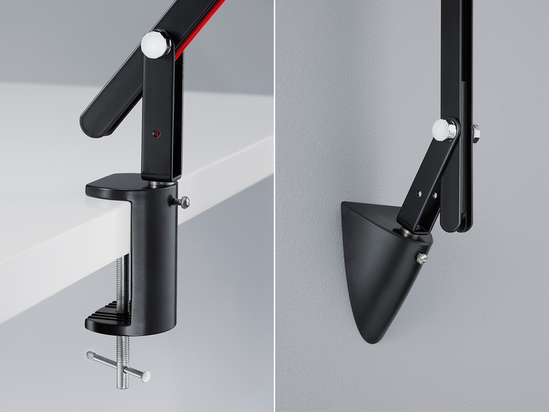 LED Schreibtischlampe AMSTERDAM Schwarz, auch zum Klemmen, Höhe max. 90cm