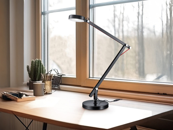 LED Schreibtischlampe AMSTERDAM Schwarz, auch zum Klemmen, Höhe max. 90cm