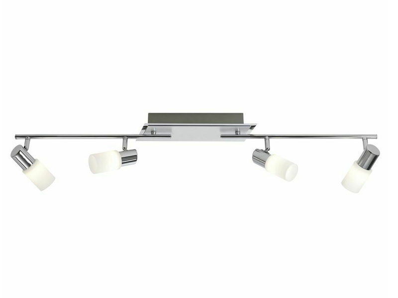 4-flammiger LED Deckenstrahler CLAPTON mit Glasschirmen, Breite 96cm