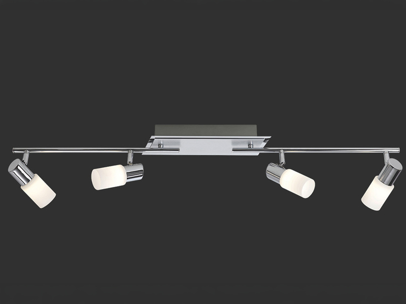 4-flammiger LED Deckenstrahler CLAPTON mit Glasschirmen, Breite 96cm