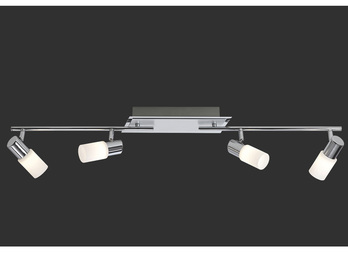 4-flammiger LED Deckenstrahler CLAPTON mit Glasschirmen, Breite 96cm